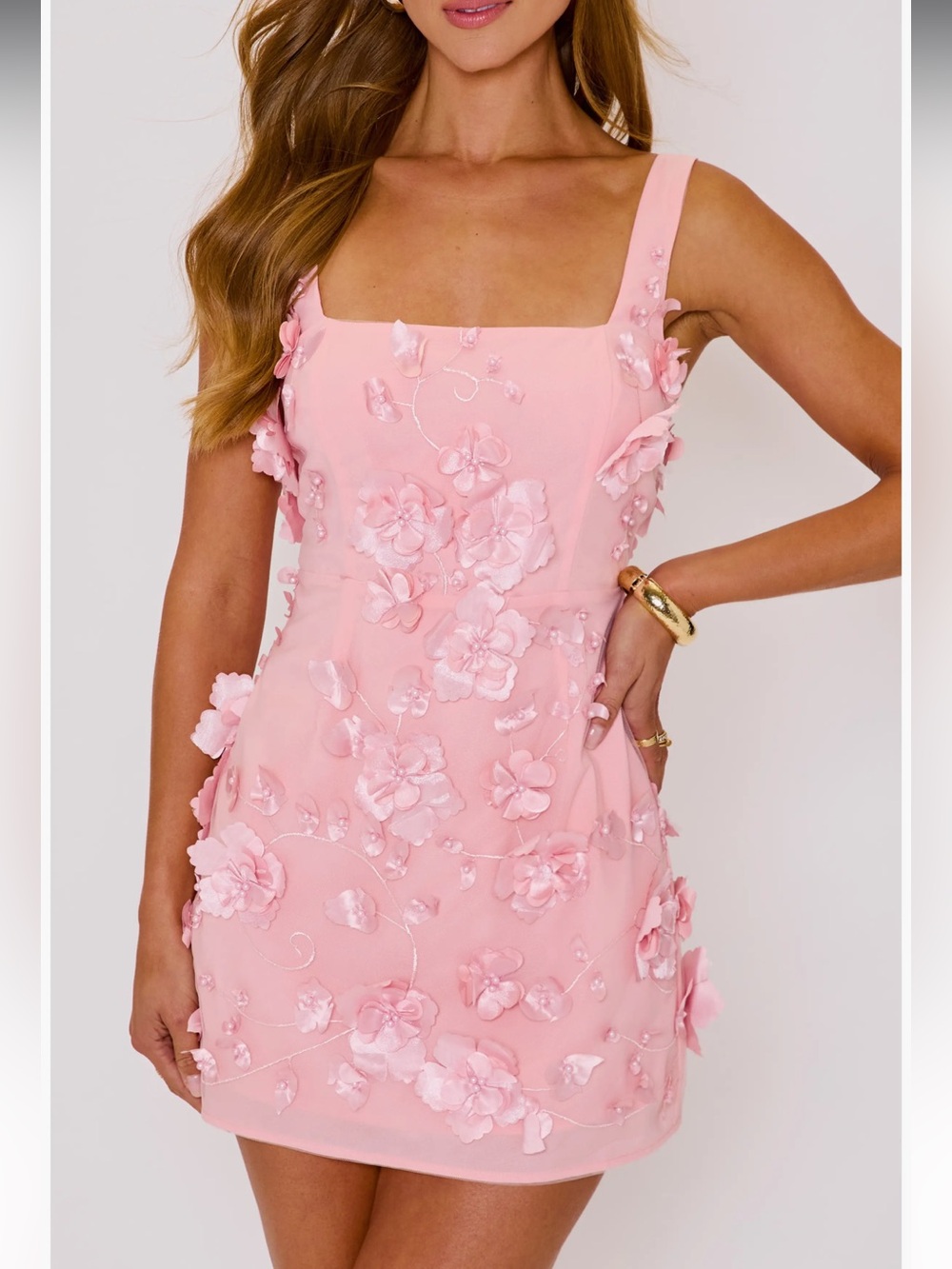 NEW NEVER WORN! VICI COLLECTION Amber Floral Appliqué Minidress XS - Picture 6 of 12